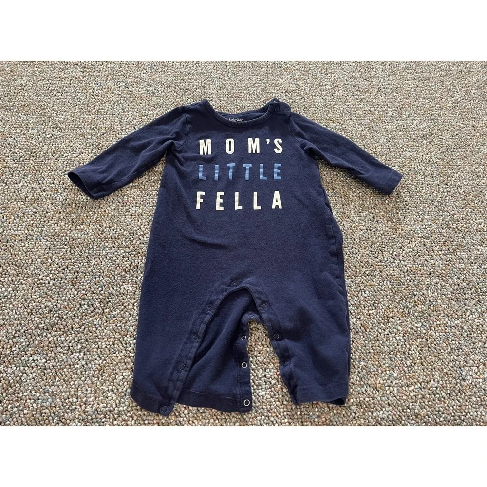 Baby Gap Mom's Little Fella Blue Romper Boys 6-12M